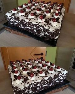 🍒 Prześcieradło pełne błogości! Ciasto budyniowe Szwarcwaldzkie 🍫